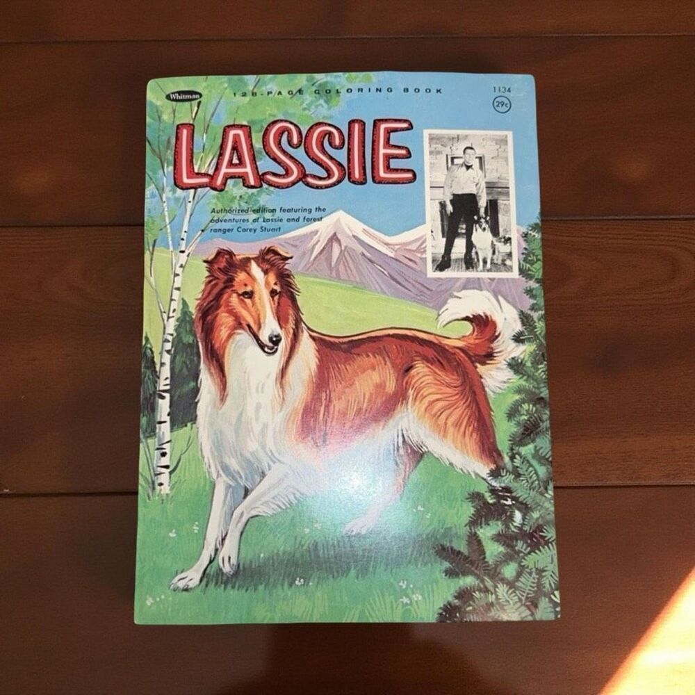 RARE Vintage 1965 Whitman “Lassie” 1134 Coloring Book Complete UNUSED